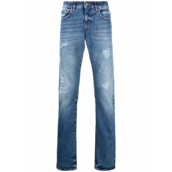 424 Straight-Leg Blue Denim Jeans With Classic Five-Pocket Styling - NWT